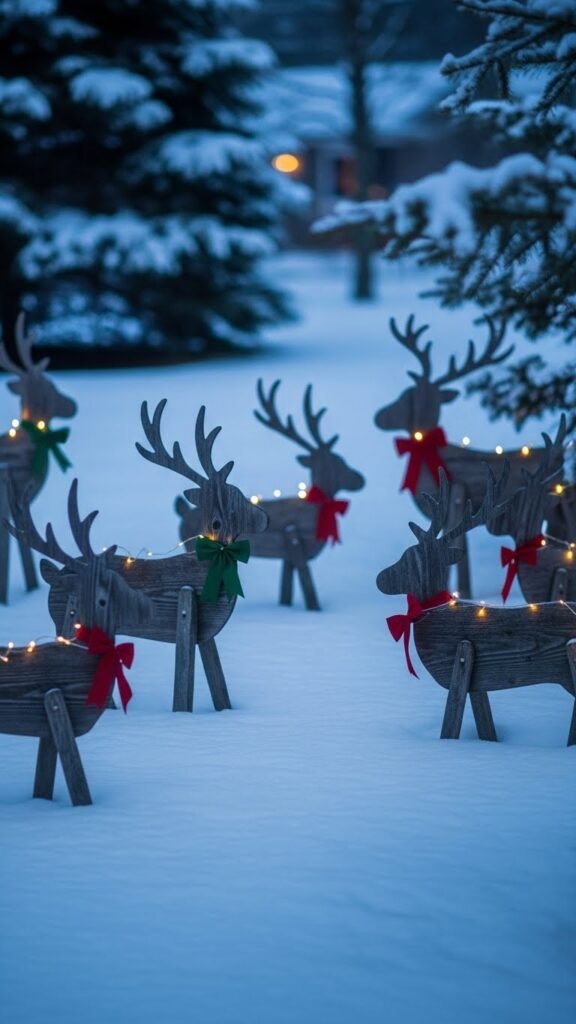 Rustic Wooden Reindeer Cutouts