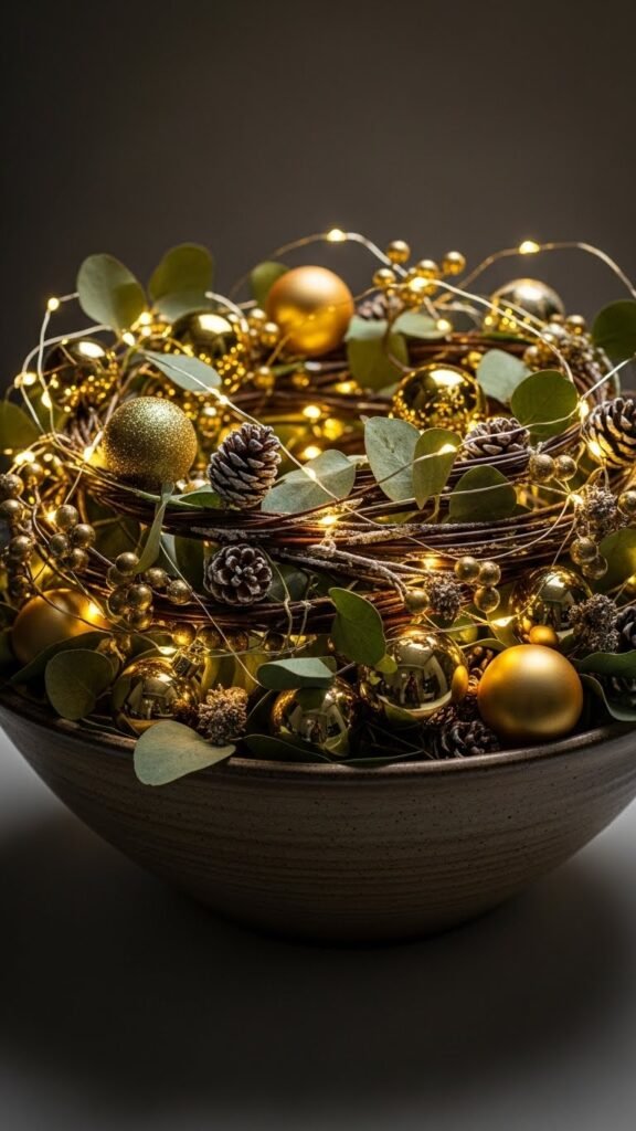 Gold & Green Garland Bowl