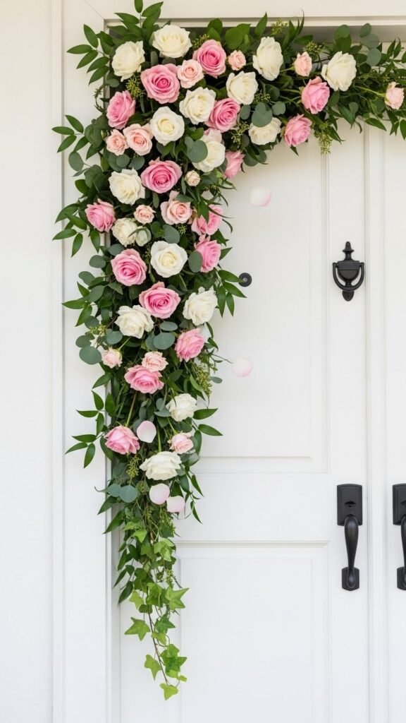 Vintage-Inspired Rose Door Swag