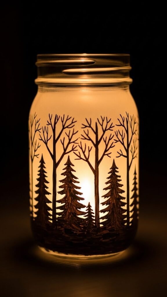 Winter Forest Glow Jar