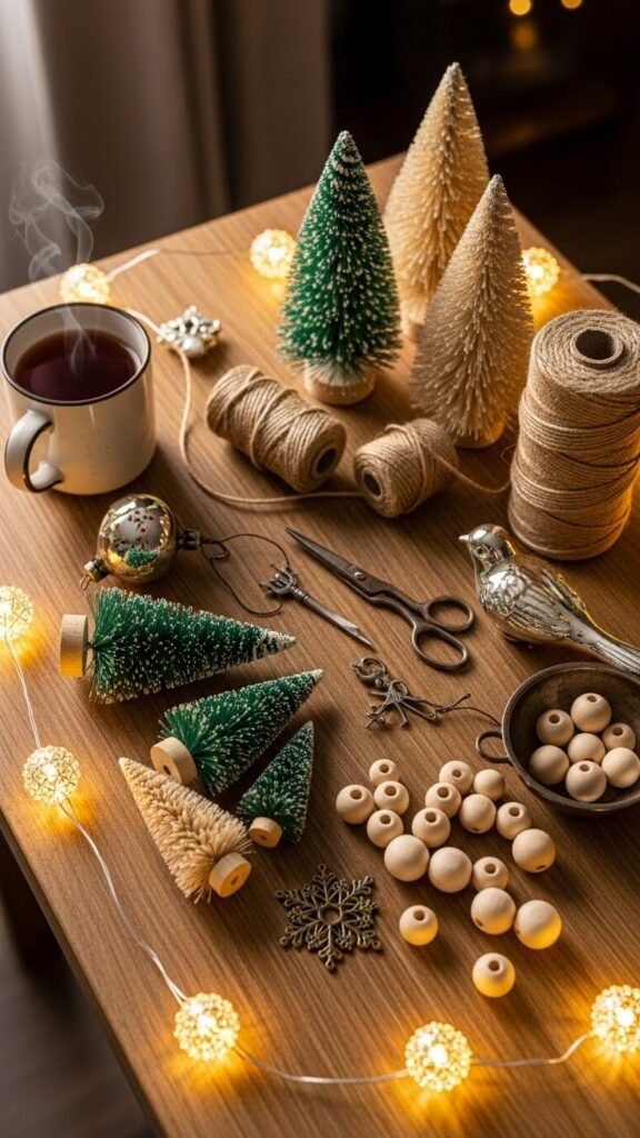 DIY Christmas Bottle Brush Garland