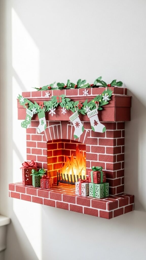 DIY Christmas Paper Fireplace