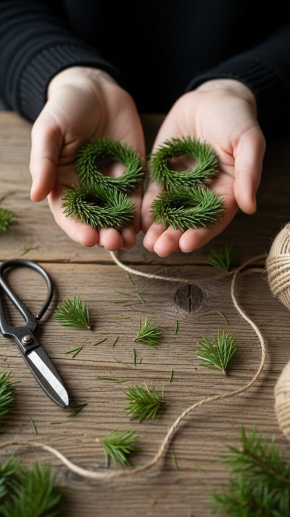 DIY Christmas Pine Garland Rings