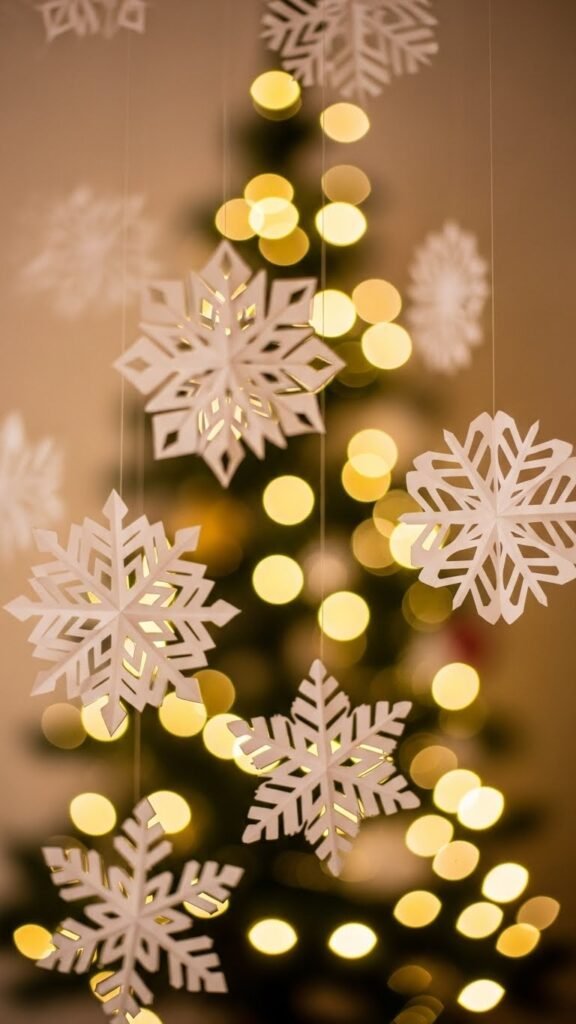 DIY Christmas Snowflake Mobile