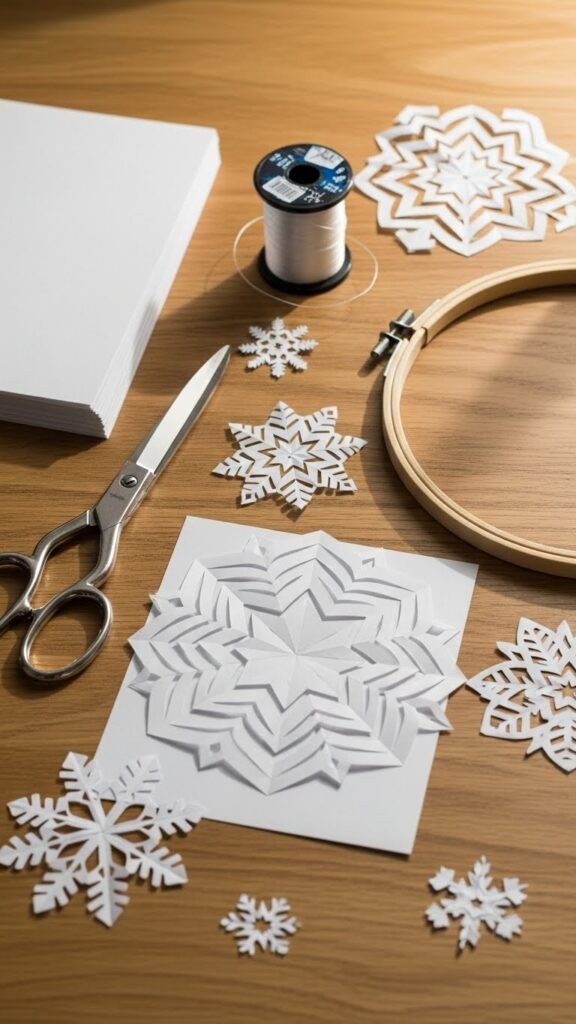 Gather Your Materials for the Snowflake Mobile