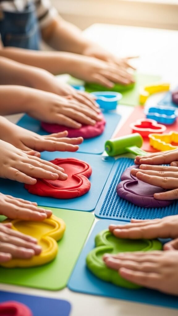 Heart Shape Play Dough Mats