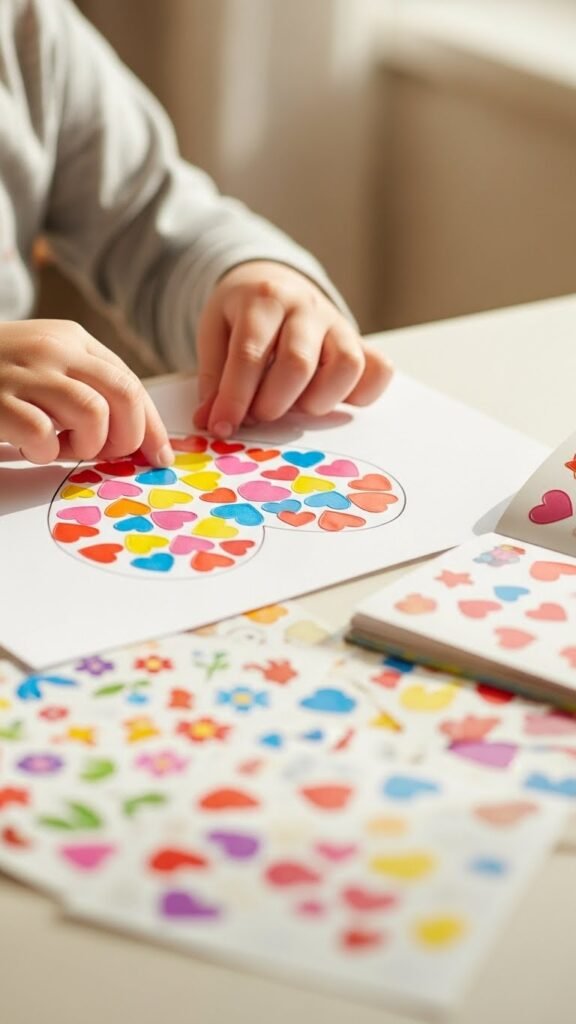 Heart Sticker Collage Art