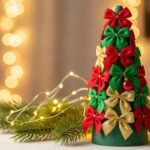 How to Make a Cute DIY Christmas Ribbon Topiary for Tabletops