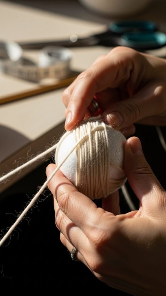 Wrap the Wool Around the Base