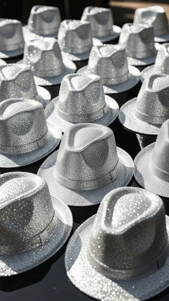 Classic Silver Glitter Fedora