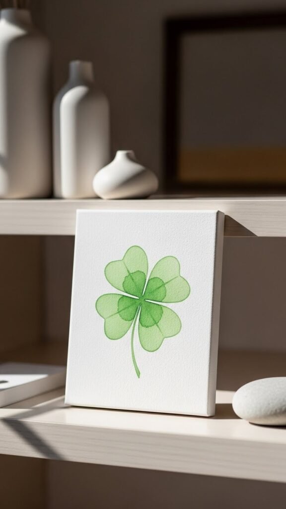 Four-Leaf Clover Minimal Canvas