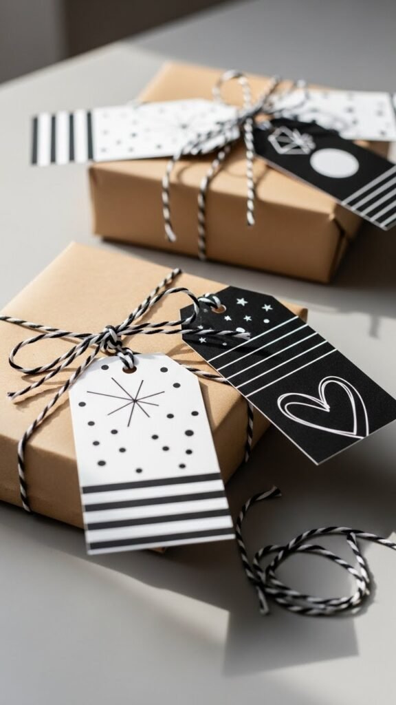 Minimal Black and White Tags