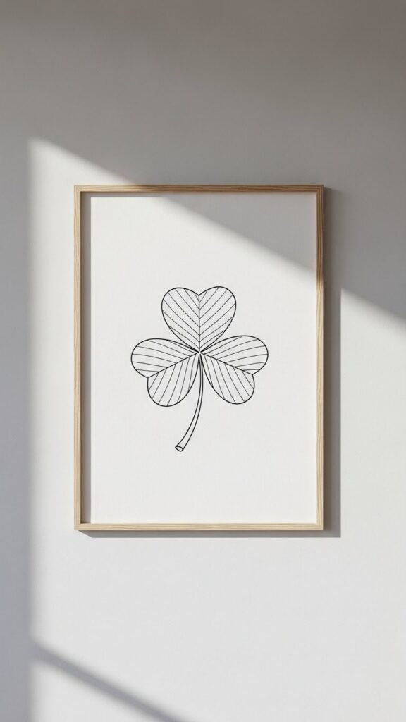 Minimal Clover Line Art