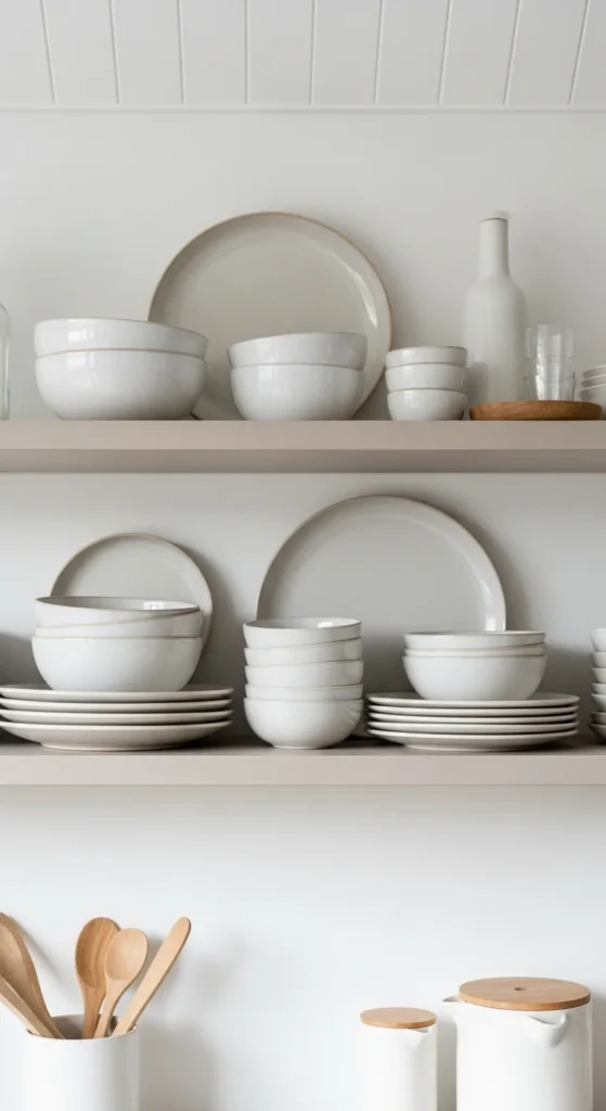  Open Shelf Styling With Neutral Ceramics