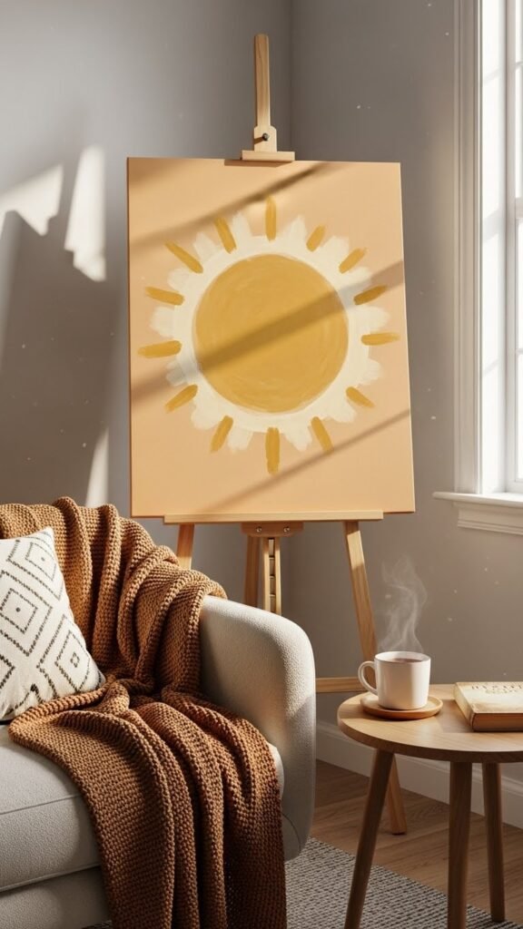 Abstract Sun Shape Canvas