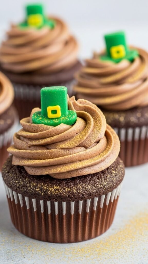 Chocolate Cupcakes with Gold Sugar Dusting