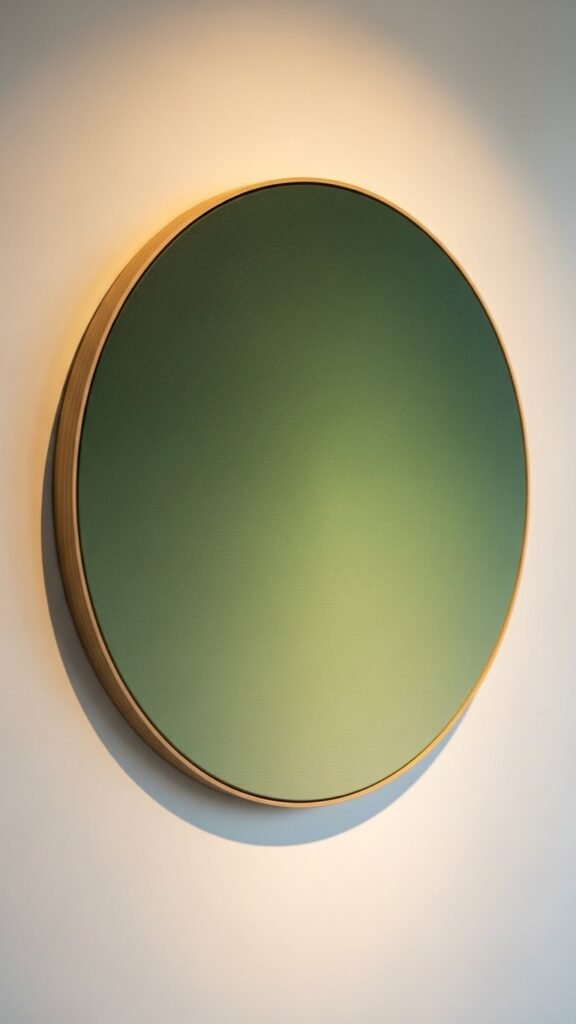  Circular Green Color Block Art