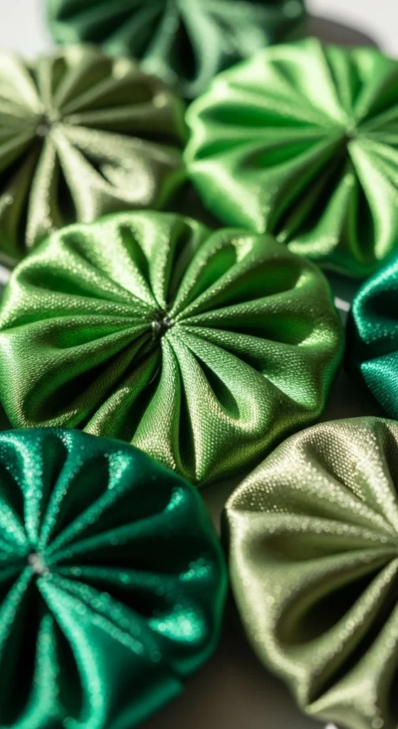 Fabric Clover Ornaments With Sheen