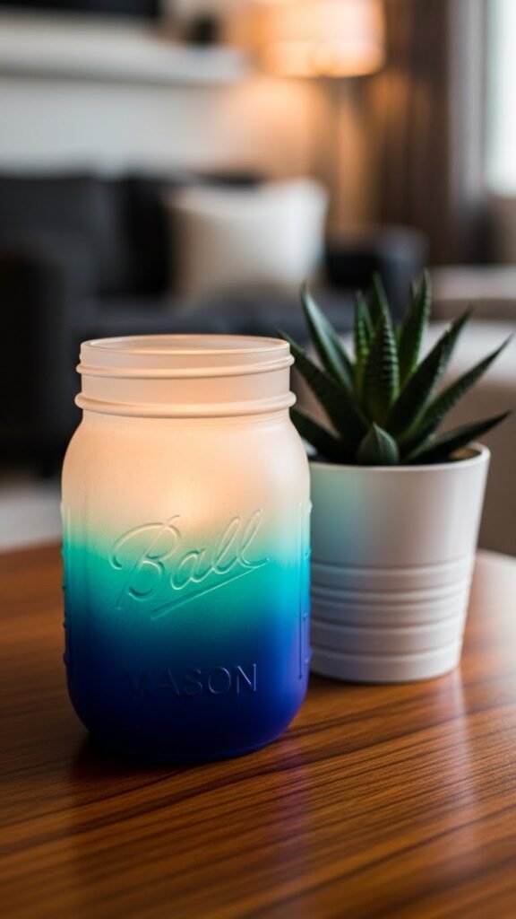 Ombre Painted Glow Jars