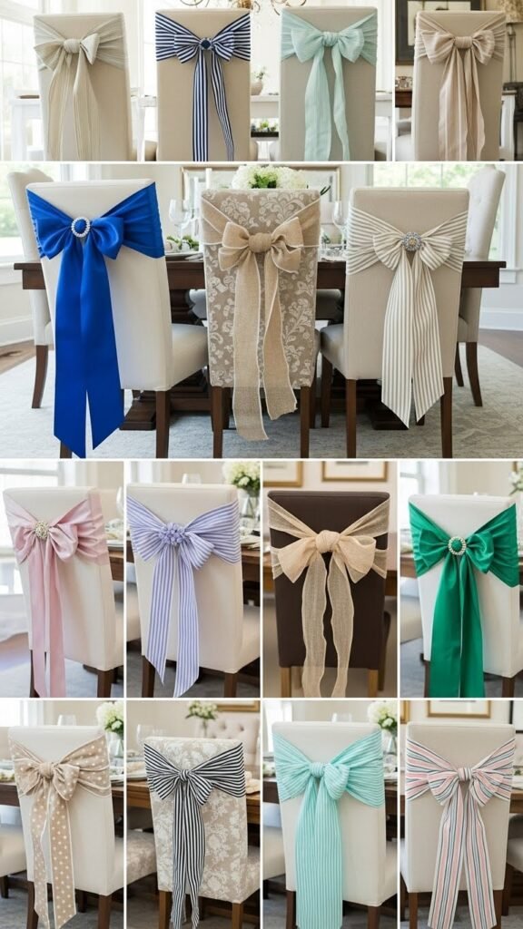  Ribbon Chair Back Bows