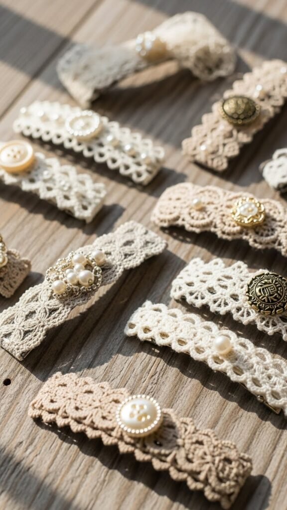 Lace Ribbon Hair Clips