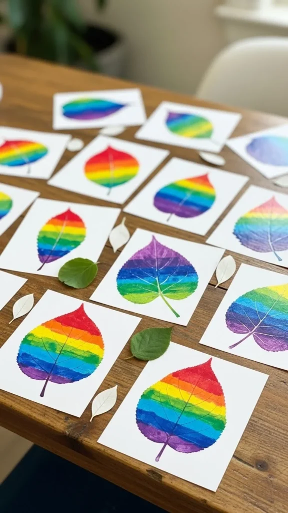 Rainbow Leaf Prints