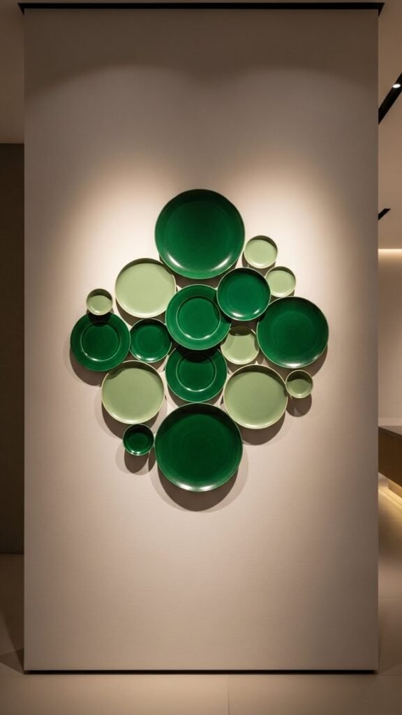 Green Ceramic Plate Display