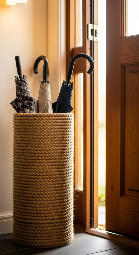 Rope-Wrapped Umbrella Stand