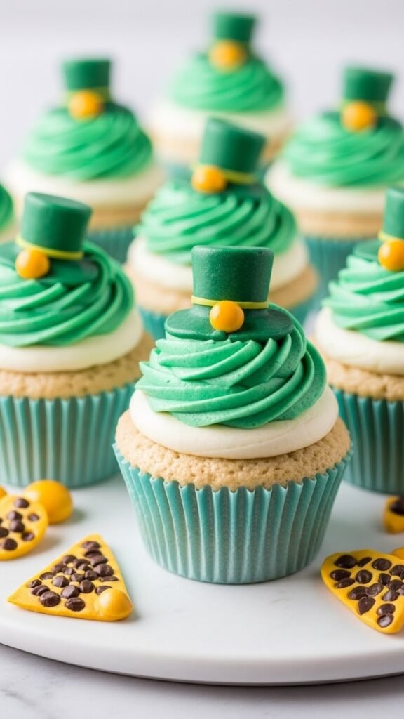  Cupcakes with Gold Candy Shard Centers