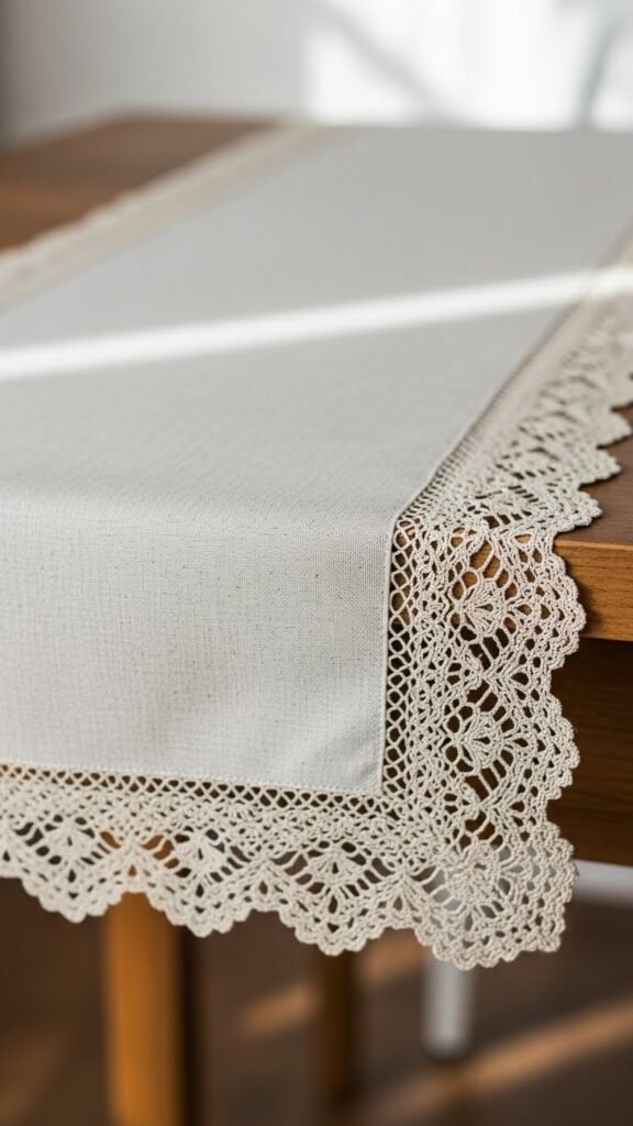 Lace-Trimmed Table Runner