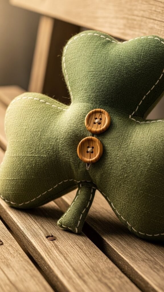 Shamrock Pillows With Button Details