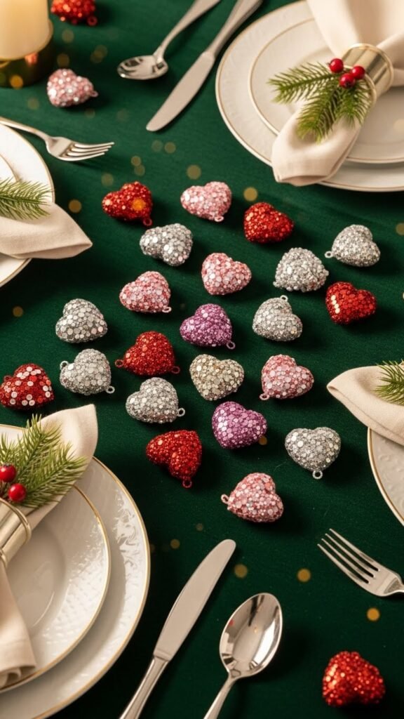 Mini Heart Ornaments for Tree and Table Decor