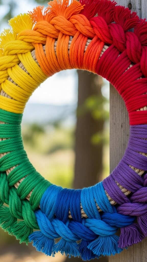Rope-Wrapped Rainbow Ring