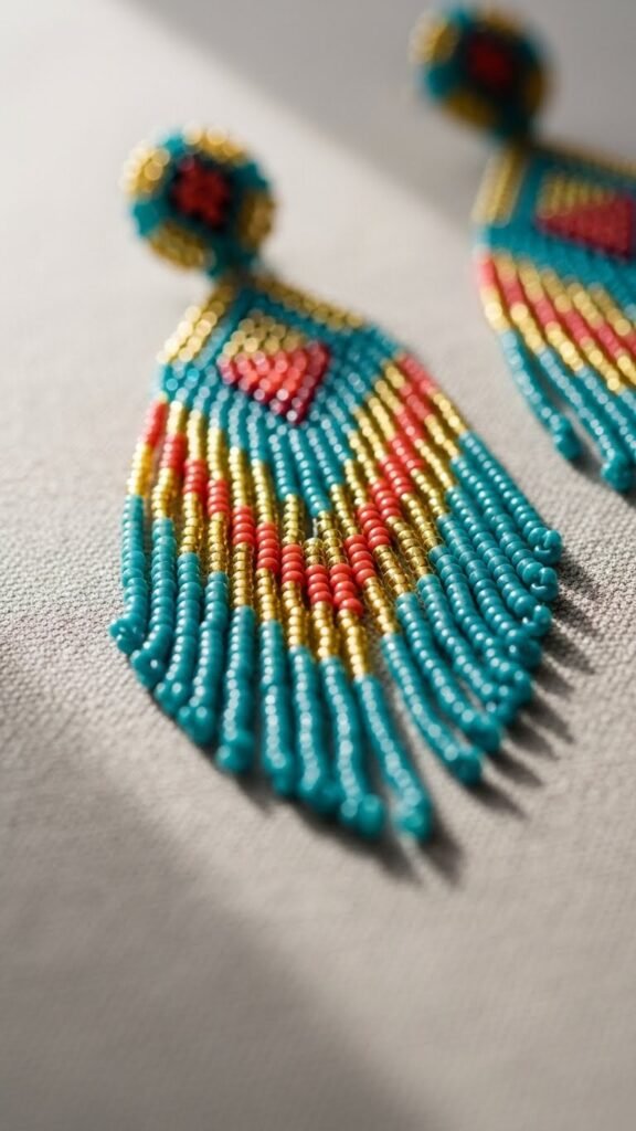 Beaded Fringe Earrings
