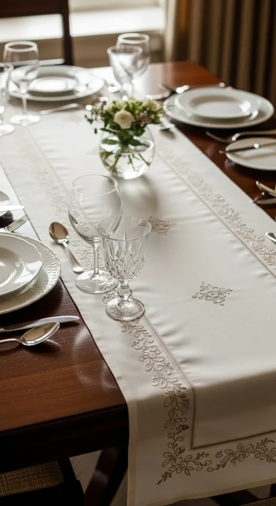 Embroidered Detail Runner