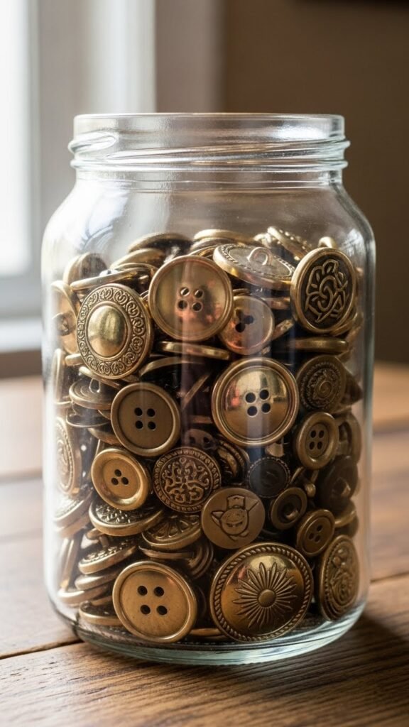 Gold Button Mix Jar