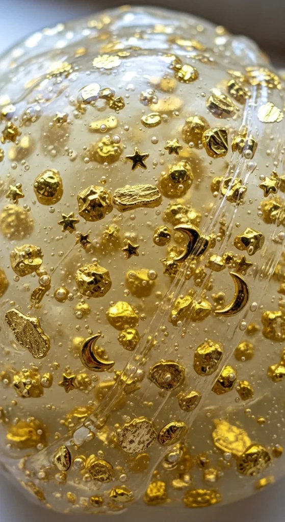 Gold Confetti Clear Slime