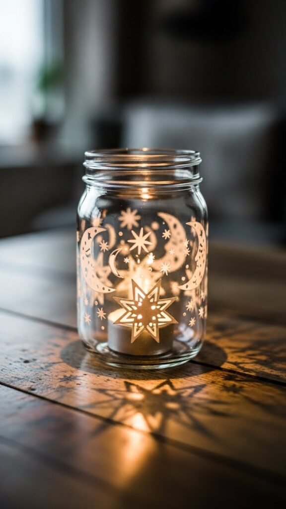 Paper Cutout Glow Jars