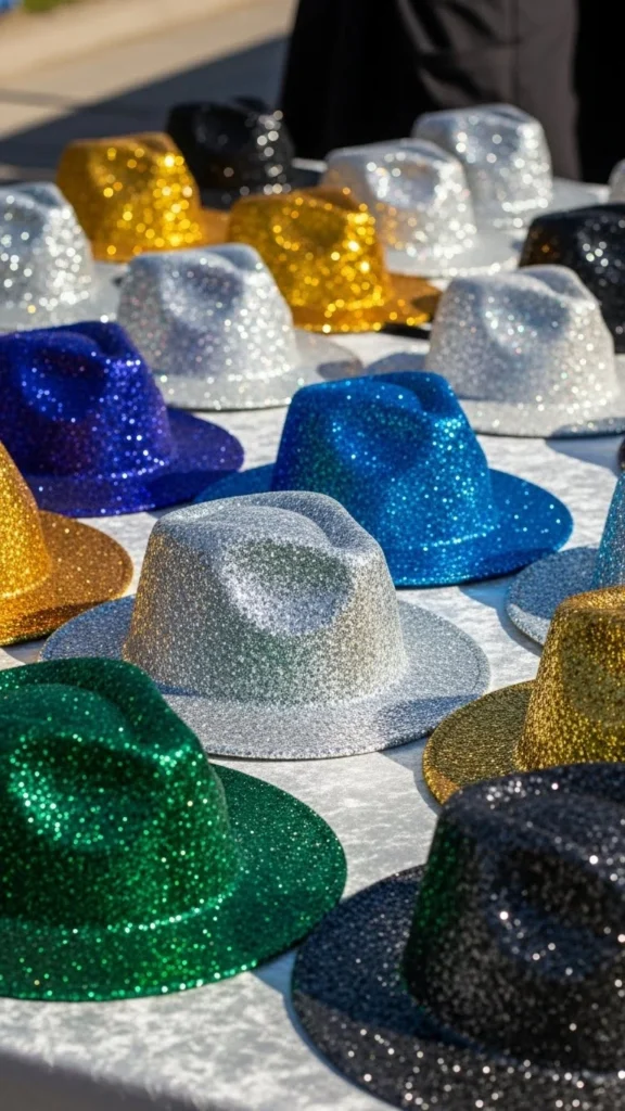 Glittered Wool Felt Fedora