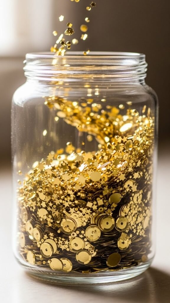 Gold Confetti Celebration Jar