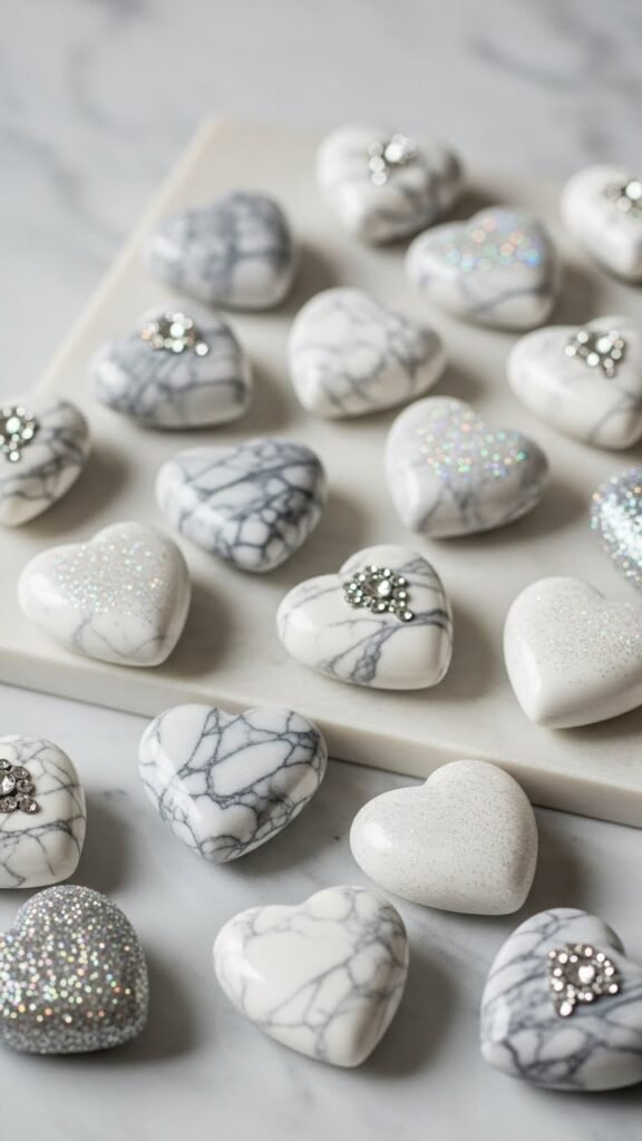  Marble Heart Ornaments for a Sophisticated Feel