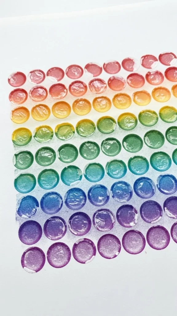  Rainbow Bubble Wrap Stamping