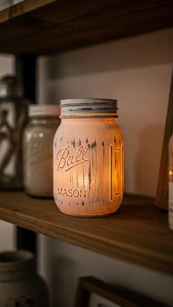 Whitewashed Jar Luminaries