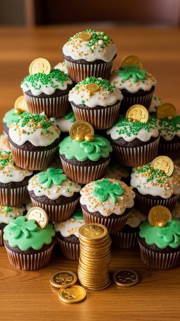 Cupcakes with Gold Coin Stack