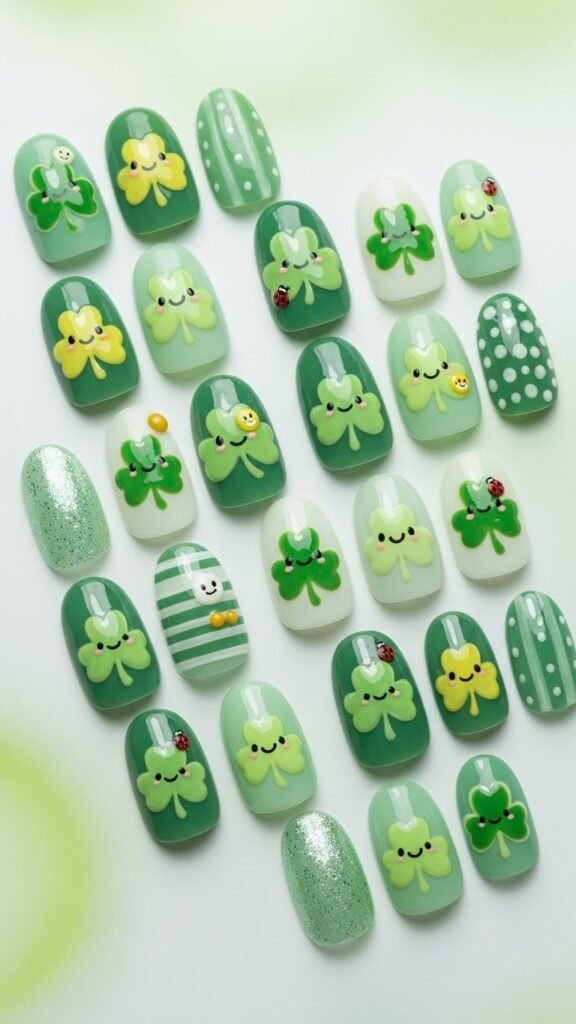  Hand-Drawn Cartoon Clover