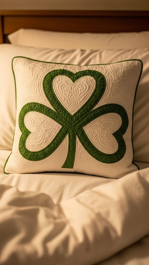 Quilted Shamrock Throw Pillows