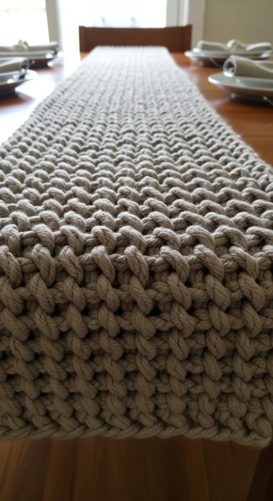 Soft Knit Table Runner