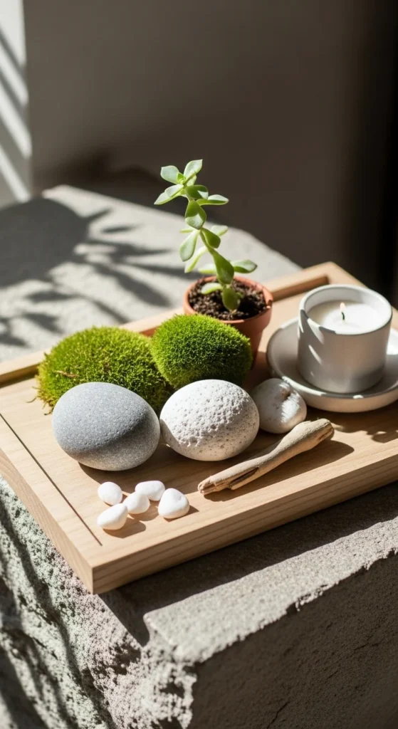 Tray of Greenery and Objects