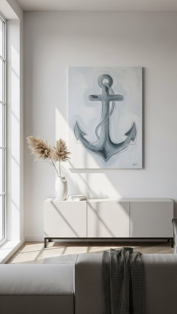 Abstract Anchor Shape Canvas