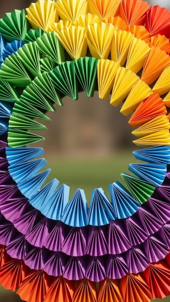 Paper Fan Rainbow Circle